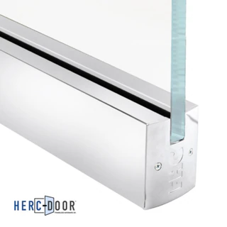 R25S12 without lock,FHC 2-1/2" Low Profile Square Door Rail Without Lock For 1/2" Glass - 35-3/4" Length — R25S12 — Polished Stainless