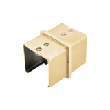 CC180-40X40, Tube to tube 180 degree connector for 1 1/2" x 1 1/2" slotted tube, Square — CC180-40X40 — Brushed Gold