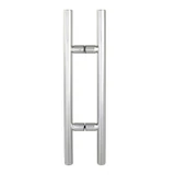 CLP Ladder Style, Back-to-Back Pull Entrance Door Handle, Stainless Steel 304 Tube in 1/16" Thickness — CLP24 — Polished Stainless Steel — CLP24