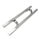 CSQLPO24,1-1/4" X24"X12"(CTC), 24" Square Ladder Pull Handle , Back to Back, Offset — CSQLPO24-SSS — Brushed Stainless steel