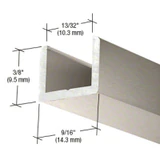 CRL Frameless Shower Door Aluminum Regular U-Channel for 3/8" Thick Glass — SDCR38