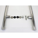 CLP Ladder Style, Back-to-Back Pull Entrance Door Handle, Stainless Steel 304 Tube in 1/16" Thickness — CLP24 — Polished Stainless Steel — CLP24