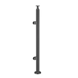 CRPH42, Round Post For Handrail Ø2", 42" Height, Heavy Duty (Post Only, Not included Glass Clamp) — CRPH42E — Matte Black — END