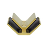 CGTGS90, 90 degree corner Railing clamp, glass to glass, for 3/8" & 1/2" Glass — CGTGS90 — Brushed Gold