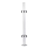 CSPF42, Square Post 42" Height, hole Ø2" (Post Only, Not Include Glass Clamp) — CSPF42 — Polished Stainless Steel — CORNER