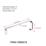 CBM6X18, Tubular 6" Pull Handle with 18" Towel Bar, Pull handle Towel Bar Combination Sets