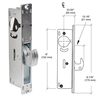 DL2130A,CRL 31/32" Backset Narrow Stile Hook Latch Deadlock — DL2130A