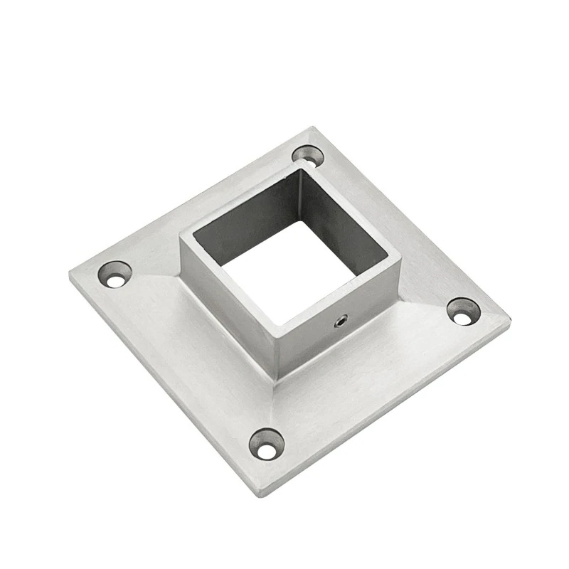 CFL-4040, Square Base Flange for 1-1/2" x 1-1/2" Square Handrail Tube — CFL-4040 — Polished Stainless Steel