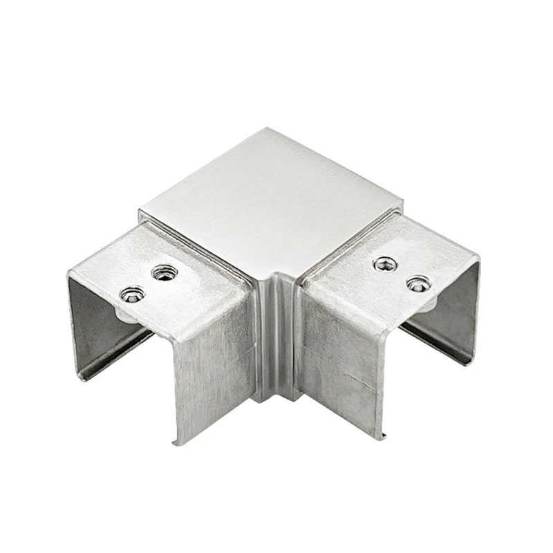 CE90-40X40, Tube to tube 90 degree Elbow for 1 1/2" x 1 1/2" slotted tube — CE90-40X40 — Polished Stainless Steel