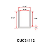 CUC34112, 1-1/2" Deep U Channel, 192" Stock Length