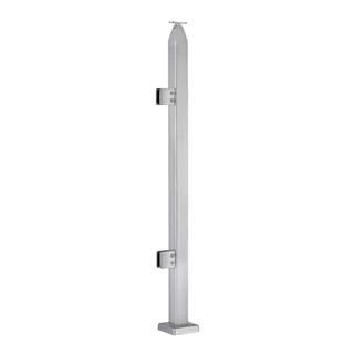 CSPH42, 2" X 2" Square Post 42" Height (Post Only, Not included Glass Clamp) — CSPH42E — Brushed Stainless Steel — END