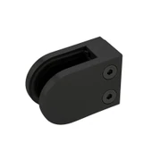 CZP312F, Heavy Duty 2″ Flat Back Glass Clamp for 3/8″ or 1/2″ Tempered Glass or Laminated Glass — CZP312F — Matte Black