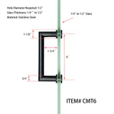 CMT, Round Tubing Mitered Corner Singled-Sided Pull Handle — CMT6