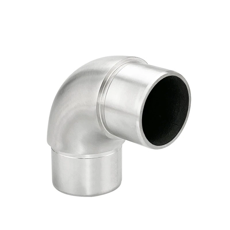 CE90-424, 90-degree elbow connector for Ø 1 3/4" OD Handrail Tube — CE90-424 — Polished Stainless Steel
