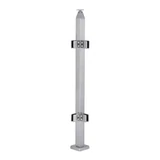 CSPH42, 2" X 2" Square Post 42" Height (Post Only, Not included Glass Clamp) — CSPH42L — Brushed Stainless Steel — CORNER