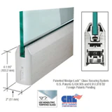 DR4T12S,CRL 1/2" Glass 4" Tapered Door Rail Without Lock - 35-3/4" Length — DR4TBS12S — Brushed Stainless