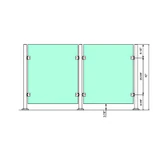CSPF42, Square Post 42" Height, hole Ø2" (Post Only, Not Include Glass Clamp)