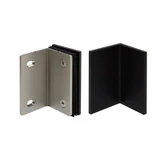 CSB290W,(2-R1) Shower Bracket with Cover, Offset Wall to Glass 90°, for 3/8" ~1/2" . Black Rubber Gaskets, — CSB290WMB