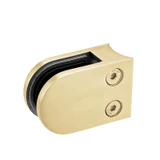 CZP312R, Heavy Duty 2″ Round Back Glass Clamp for 3/8″ or 1/2″ Tempered Glass or Laminated Glass — CZP312R — Brushed Gold