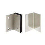CSB290W,(2-R1) Shower Bracket with Cover, Offset Wall to Glass 90°, for 3/8" ~1/2" . Black Rubber Gaskets, — CSB290WPN