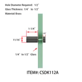 CSDK112A, Single-Sided Shower Door Knobs