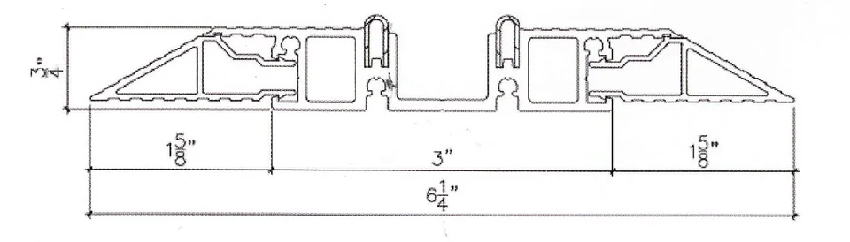 FD-95 Track 3 ramped low-profile floor-track cross-section