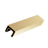 CCP40X40, Square Cap Railing 1 1/2" x 1 1/2" x 1/16 with slot size 1" x 1" — CCP40X40 — Brushed Gold — 120"