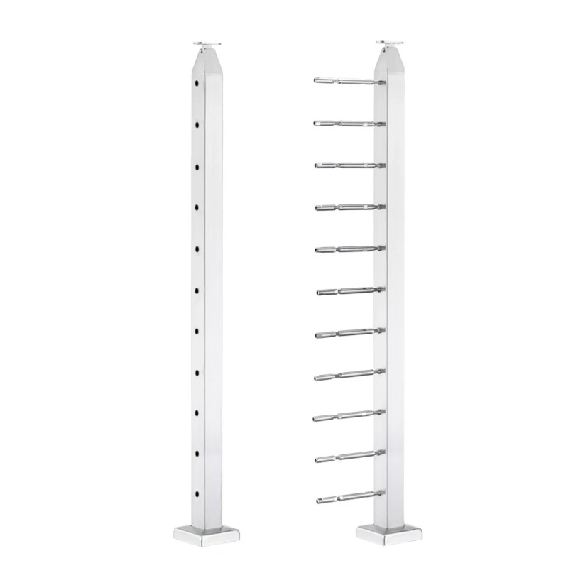 CSPC42, Square 42" Height Post for cable Ø2", (Post Only, Not include cable, Tensioner & Terminal) — CSPC42 — Brushed Stainless Steel — TERMINAL