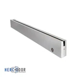 R4S12 with Lock, FHC 4" Square Door Rail 35-3/4" With Lock — R4S12 — Brushed Stainless
