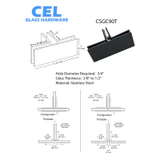 CSGC90T, 90 Degree Glass to Glass "T" Clamp