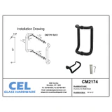 CM2174, Solid Aluminum OFFSET Back to Back Pull Handles. — CM2174-10X10 — 10" — Dark Bronze