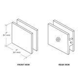 SCU4BBRZ,CRL Brushed Bronze Square Style Hole-in-Glass Fixed Panel U-Clamp