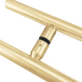 CLP Ladder Style, Back-to-Back Pull Entrance Door Handle, Stainless Steel 304 Tube in 1/16" Thickness — CLP36 — Brushed Gold — CLP36