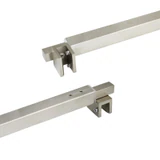 C2862, FRAMELESS SHOWER DOOR, SQUARE FIXED PANEL GLASS TO GLASS SUPPORT BAR — C2862A