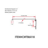 CMTB6X18, 6" Pull Handle with 18" Towel Bar, Pull handle Towel Bar Combination Sets