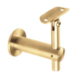 CHBR735, Adjustable Wall Mount Fixed Handrail Bracket For Round Tube — CHBR735 — Satin Brass