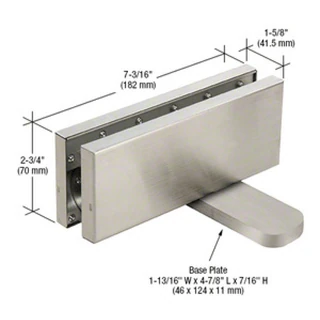 CRL380, CRL Hydraulic Patch Fitting with 2-9/16" Setback - No Hold Open — CRL380BS — Brushed Stainless Steel
