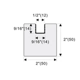 CSLP42,Square Post 42" Height for 1/2" Glass (Post Only, Not Include Glass Clamp) — CSLP42EPSS — Polished Stainless — END