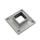 CFL-4040, Square Base Flange for 1-1/2" x 1-1/2" Square Handrail Tube — CFL-4040 — Brushed Stainless Steel