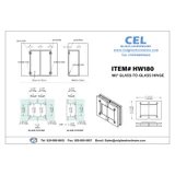 HW180, 180° Glass-to-Glass Hydraulic Hinges Set for 3/8" ~1/2" Glass (1 Spring & 1 Hydraulic)