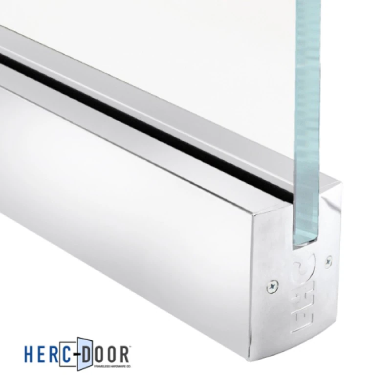 R25S12 without lock,FHC 2-1/2" Low Profile Square Door Rail Without Lock For 1/2" Glass - 35-3/4" Length — R25S12 — Polished Stainless