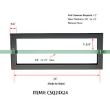 CSQ, Square Tubing Back to Back Pull Handle — CSQ24X24