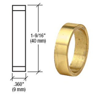 DRA360PB,CRL Polished Brass .360" Straight Cylinder Ring — DRA360PB