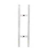 CSQLP Square Ladder Pull, Back-to-Back Entrance Door Handle, Stainless Steel 304 Tube in 1/16" Thickness — CSQLP24-SSS — Brushed Stainless Steel — 24"