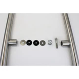 CLP Ladder Style, Back-to-Back Pull Entrance Door Handle, Stainless Steel 304 Tube in 1/16" Thickness — CLP24 — Brushed Stainless Steel — CLP24