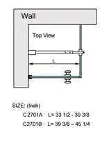 C2701A — C2701, FRAMELESS SHOWER DOOR ROUND FIXED PANEL WALL TO GLASS SUPPORT BAR technical information technical reference