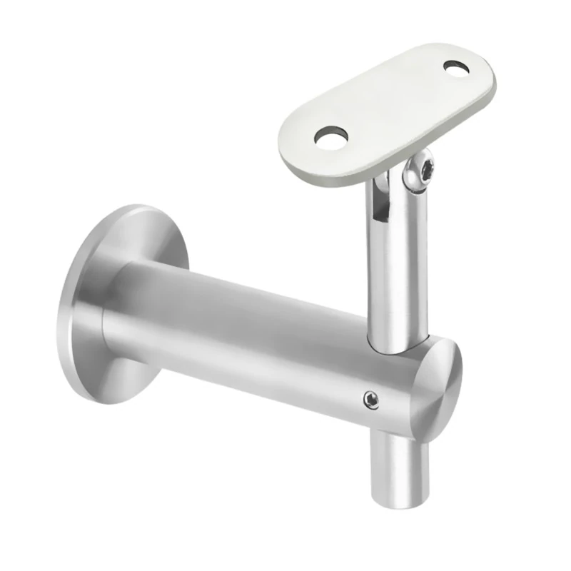 CHBF735, Adjustable Wall Mount Fixed Handrail Bracket For Square Tube — CHBF735 — Polished Stainless Steel