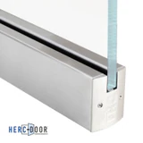 R25S12 without lock,FHC 2-1/2" Low Profile Square Door Rail Without Lock For 1/2" Glass - 35-3/4" Length — R25S12 — Brushed Stainless