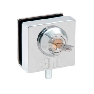 03P12, CRL Deluxe Slip-On Showcase Lock for 1/2" Glass — 03P12 — Polished Chrome