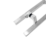 CSQLPO24,1-1/4" X24"X12"(CTC), 24" Square Ladder Pull Handle , Back to Back, Offset — CSQLPO24-PSS — Polished stainless steel